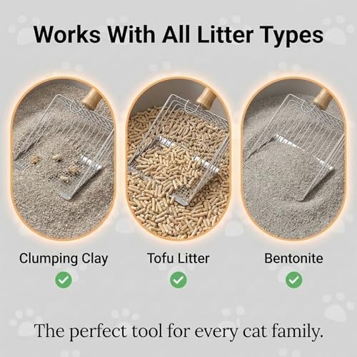 Metal Cat Litter Scoop Stainless Steel Pellet Kitty Litter Scoop Dual Sifting - Image 4