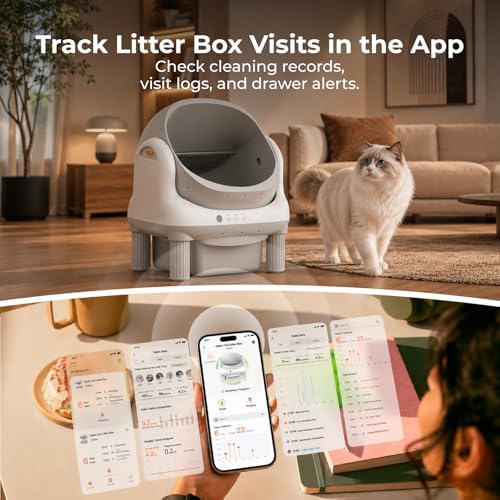 HHOLOVE Self Cleaning Cat Litter Box, Open Top Automatic Litter Box, Safety - Image 4