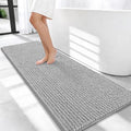 OLANLY Thick Chenille Bathroom Runner Rugs Mats 47x20, Light Grey by OLANLY