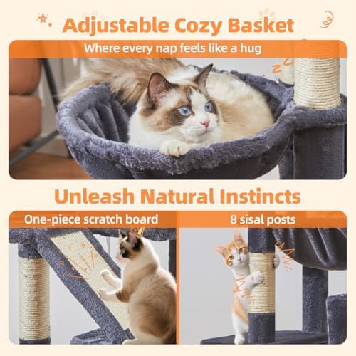 Taoqimiao Cat Tree, 71 in Extra Large Cat Tower - Image 6