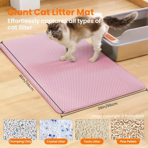 Extra Large Cat Litter Mat XXL, Double Layer Honeycomb - Image 2