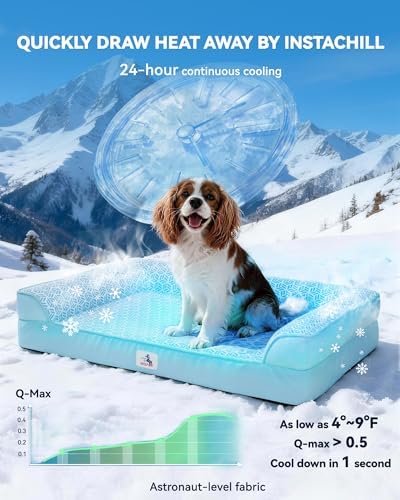 Cooling Dog Bed with PCM, Instant Chill Medium Pet Sofa, Indoor Outdoor - Image 2