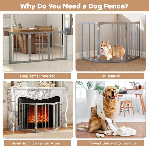 Giantex Freestanding Foldable Dog Gate Indoor - Image 5