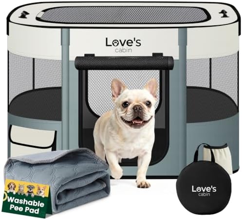 Love's cabin Dog Playpen Cat Puppy Pen, Portable Playpens by Lovescabin