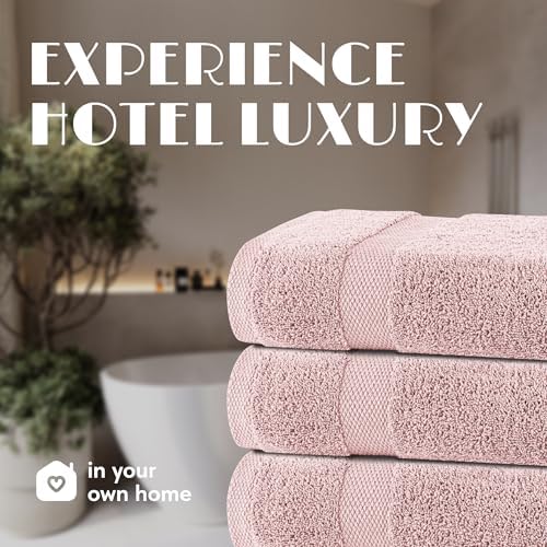 White Classic Wealuxe Pink Bath Towels 24x50 Inch, Cotton Towel Set - Image 7