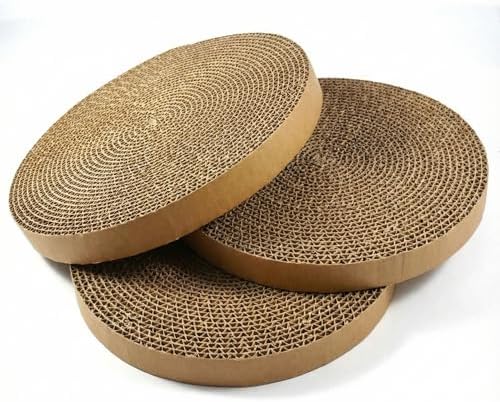 Cat Scratching Pad Cardboard Round Cat Scratcher Refill Replacement Scratch Pads by Peomliee