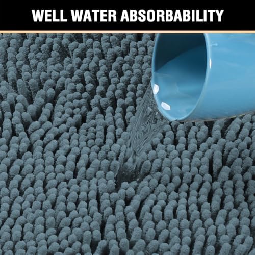 H.VERSAILTEX Microfiber Bath Rugs Chenille Floor Mat Ultra Soft Washable - Image 5