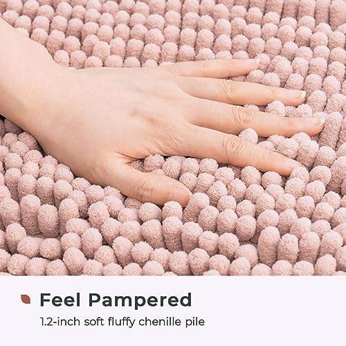 FRESHMINT Large Chenille Bathroom Rugs Mat 36”x24”, Non-Slip Bath Mat - Image 3