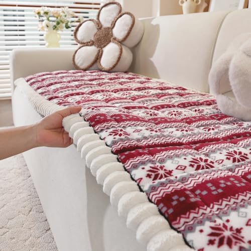 Christmas Couch Cover, Christmas Plush Sofa Cover for Dog Pet 1PC by PJLZJFBY