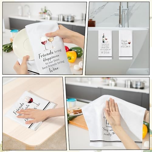 Wine Pattern Hand Towels, 6 Pack Funny Decorative Towel - Image 7