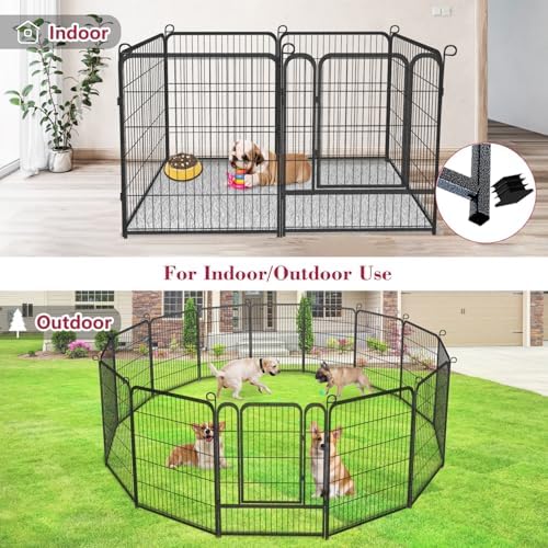 Dog Playpen Dog Fence Outdoor for Yard, 32inch 28 Panels Dog Pens Outside - Image 5