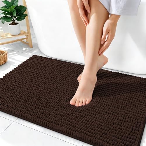 OLANLY Thick Chenille Bathroom Rugs 36x24, Soft Absorbent Bath Mat by OLANLY