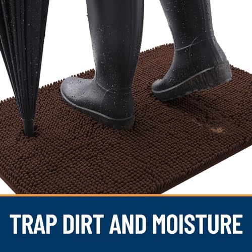 OLANLY Dog Door Mat for Muddy Paws 59x24, Super Absorbent Chenille Mud Mat - Image 2