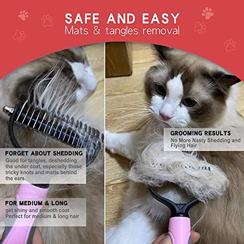 Double-Sided Undercoat Rake for Deshedding & Dematting Pets - Image 3