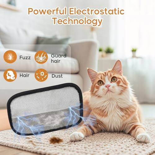 Pet Hair Removal Gloves 2 Pack, Reusable Five-Finger Grooming Brush - Image 6
