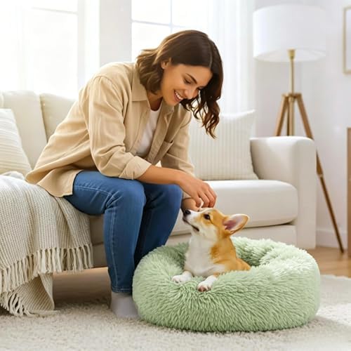 Calming Donut Dog and Cat Bed for Indoor Cats, Anti-Anxiety Round Fluffy Soft - Image 6