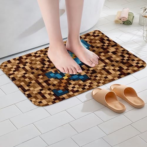 Manfei Pixel Camo Bath Mat, Camouflage Pixelated Sword Kids Mats Rugs, Girls - Image 4