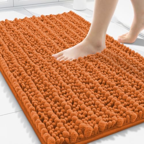 Smiry Bathroom Rugs 30X20, Extra Soft Rubber Backing Chenille Bath Mats by Smiry