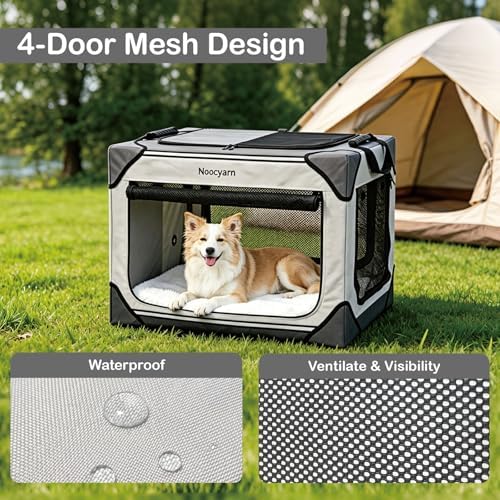 Collapsible Soft Dog Crate 26 Inch, Portable Travel Pet Crate - Image 6
