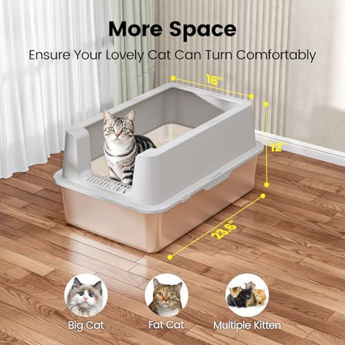 2 Pack Stainless Steel Cat Litter Box - Image 6