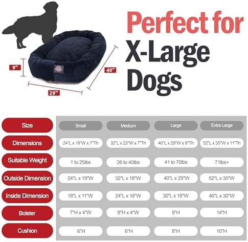 Majestic Pet Villa 52 Inch Shredded Memory Foam Dog Bed - Image 3