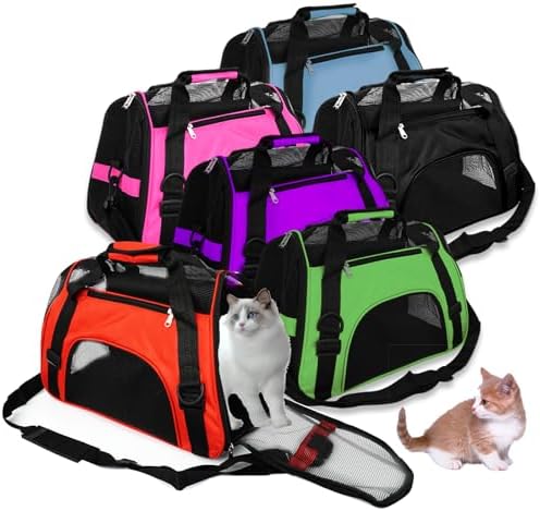 6 Pcs Cat Carrier 16.9 x 9.6 x 8.3 Inch Portable Soft-Sided Pet Carrying Bag by UCEHIPAW