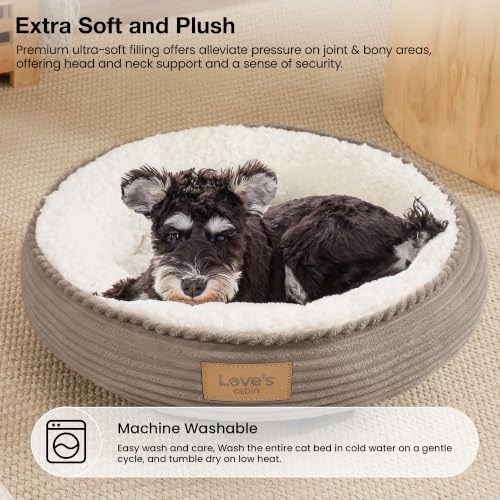 Love's cabin Round Donut Cat and Dog Cushion Bed, 24in Pet Bed - Image 7