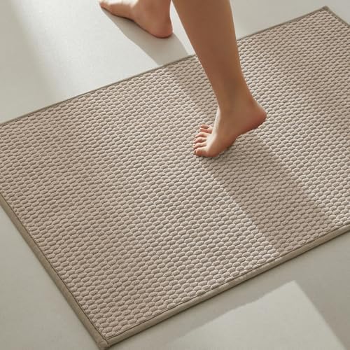 TYUU Bathroom Rugs Non Slip Washable, Super Absorbent Thin Bath Mat Quick Dry by TYUU