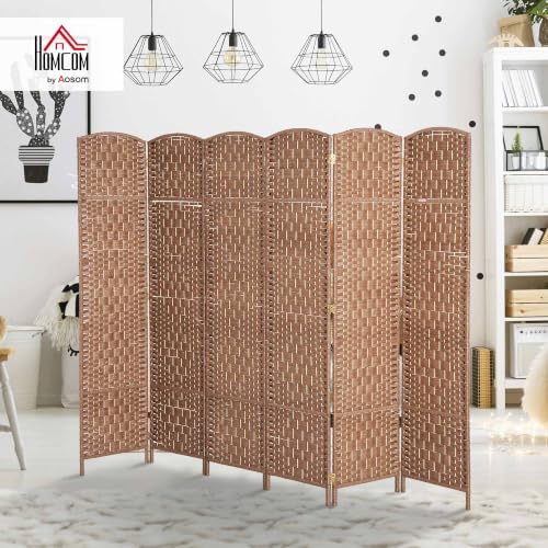 HOMCOM Room Divider 6-Panel, 6FT-Tall Folding Privacy Screen - Image 2