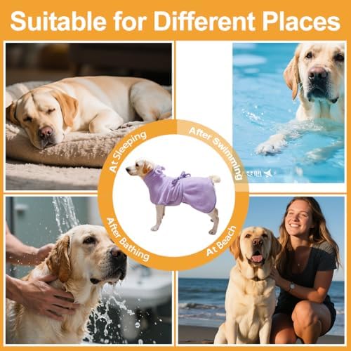 Medium to Large Size Dog Bathrobe, Quick Drying Super Absorbent, Warm Dog Towels - Image 3