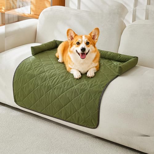 Cooling Dog Bed Mats with Neck & Head Support, 35.43 x31.5 inch Army Green by Whiskopia