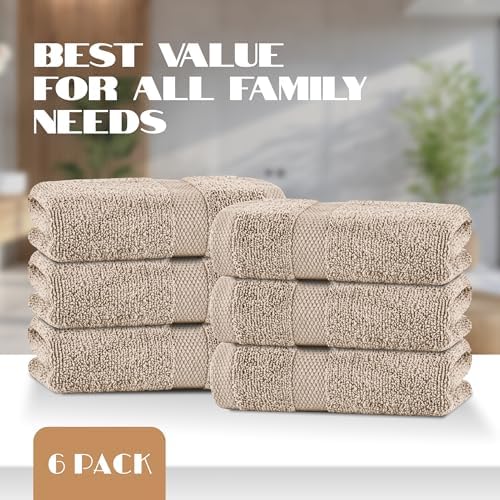 Wealuxe Taupe Hand Towels 16x27 Inch - Image 4