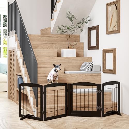 PAWLAND Dog Gate Indoor with Door, Freestanding Pet Gate - Image 3