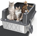 XXL Stainless Steel Litter Box by PEMATAR