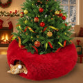 Thyle Red Plush Christmas Cat Tunnel Bed, 3ft X 3ft X 9.8in by Thyle
