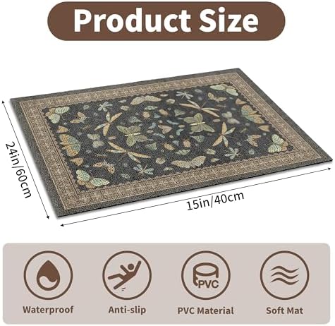 Cat Litter Mat 24"x15" for Litter Box, Non-Slip Washable Floor Mat - Image 2