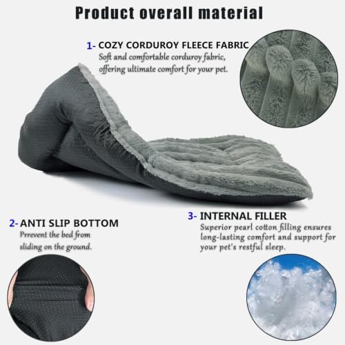 22 Inch Ultra Soft Comfy Pet Bed, Tiny Dog Bed, Washable Anti-Slip Crate Pad - Image 3