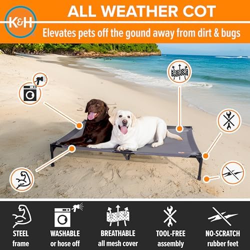 K&H Outdoor Elevated Dog Bed, Cooling Raised Dog Bed, Jumbo 56x38in - Image 2