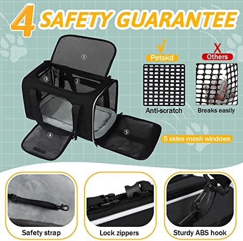 Petskd Small Pet Carrier 18" L x 13" W x 9.5" H Airline Approved - Image 5
