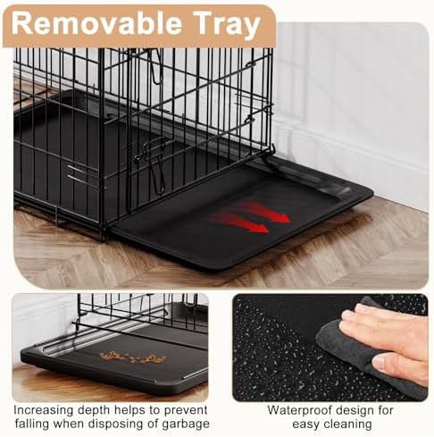 FDW | 48" Foldable Metal Dog Crate | Black | Cage - Image 4
