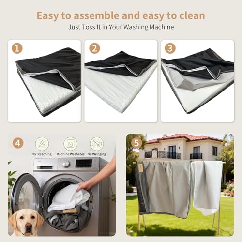 Large Dog Bed with Cooling Gel Memory Foam, Orthopedic Waterproof Pet Bed with - Image 6