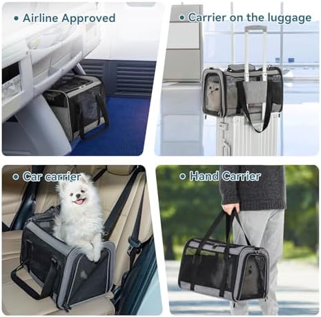 Petsfit Cat Carrier Dog Carriers Airline Approved, 3 Carrying Ways, Lightweight - Image 3