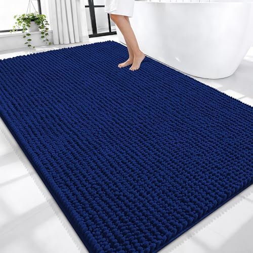 OLANLY Thick Chenille Large Bathroom Rugs 70x46, Absorbent Bath Mat by OLANLY