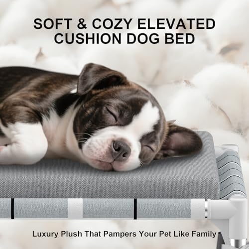 Elevated Dogs Bed with Cushion, Raised Cooling Lifted Outdoor Dog Mat Beds - Image 3