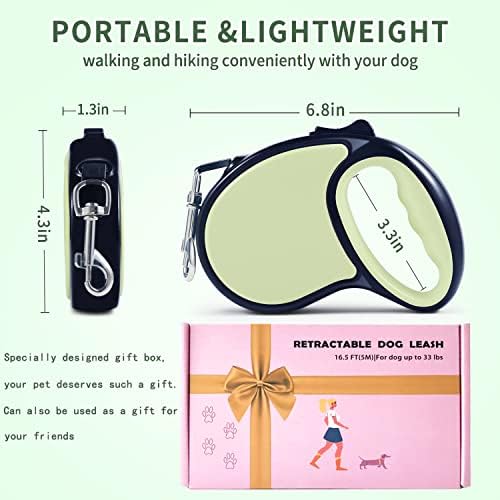 Retractable Dog Leash 16Ft/5M for Small Medium Dogs, Light Green - Image 2