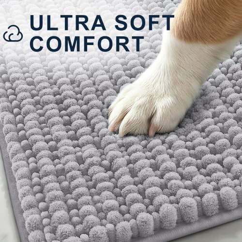 Smiry Dog Door Mat for Muddy Paws 24x16, Ultra Absorbent Chenille Doormat - Image 3