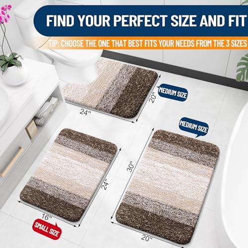 OLANLY Bathroom Runner Rug 70x20, Extra Soft Absorbent Microfiber Bath Rugs - Image 2