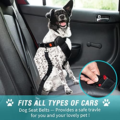 COOYOO Dog Seat Belt, 3 Piece Set Retractable Dog Car Harness Adjustable - Image 2