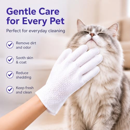 LEVOS 6PCS Pet Glove Dog Cats Wipes Paws and Butt Bath Waterless Cleaning - Image 3