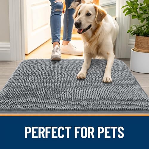 OLANLY Dog Door Mat for Muddy Paws 70x24, Super Absorbent Chenille Mud Mat - Image 6